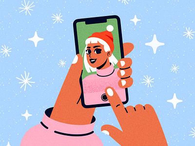 Christmas & New Year Illustrations for Lensa — Selfie and Tiger!