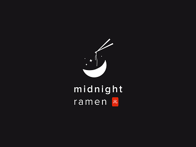 Midnight ramen asian food logo logo design