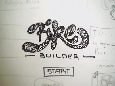 Bicycle Builder Sketches builder experiment hand logo notes type