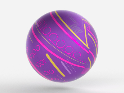 Wrapped Sphere 3d ball neon purple render sphere wrap