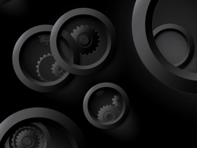 Experimental sureal gears circles gears rings sureal