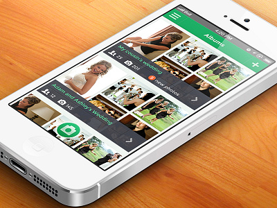 Collaborative photo-sharing concept clean flat ios iphone mobile photos ui user interface