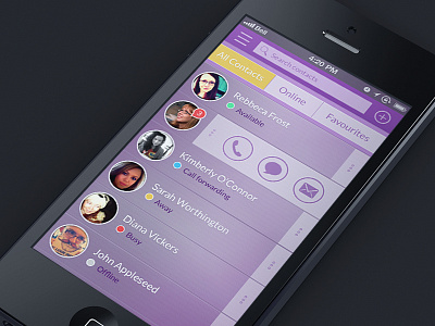 Chat app chat clean contacts ios ios7 iphone mobile modern ui user interface