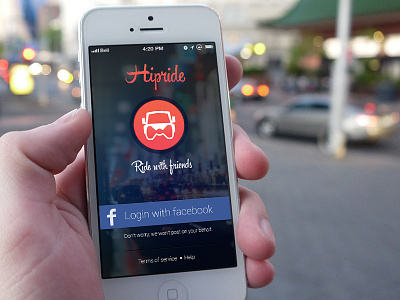 HipRide login app cars ios ios7 iphone iphone5 mobile ridesharing