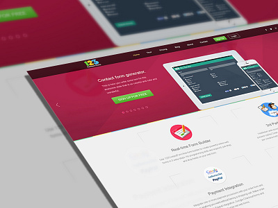 123ContactForm refresh clean fresh homepage landingpage modern redesign startups ui user interface web