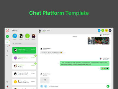 Chat Platform Template chat communication conversation dating platform discussion html 5 landing page message messenger talk video call web app