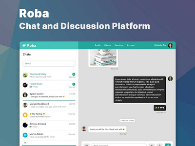 Roba - Chat and Discussion Platform HTML5 Template chat communication conversation dating platform discussion message messenger talk video call voice call