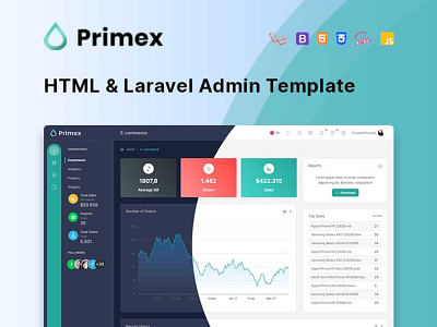 Primex - HTML & Laravel Admin Dashboard Template admin admin dashboard admin panel admin template admin themes bootstrap 4 clean design css html jquery latest premium admin templates responsive