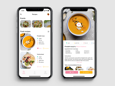 Recipe App concept cooking app design figma figmadesign food app ios app recipe app ui user experience user interface ux