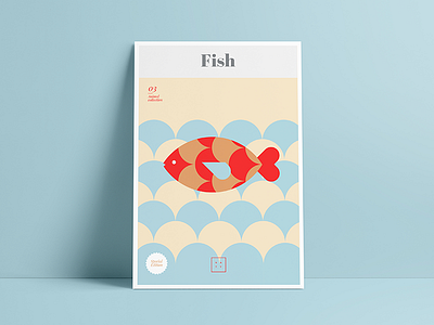 Fish colors fish illustration pattern poster vector waves