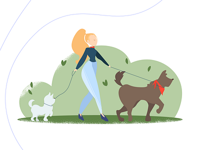 Dogs&People adobe illustrator animal illustration characterdesign design digital illustration females flat illustration social distancing vector