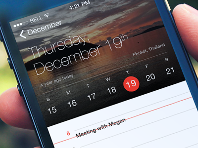 Apple Calendar Redux apple background cal calendar clean flat ios ios7 iphone redux simple