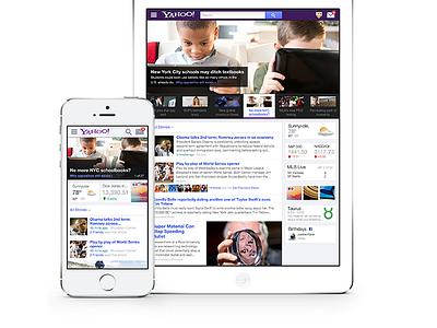 Yahoo! Homepage homepage interface mobile navigation news search tablet ui ux web