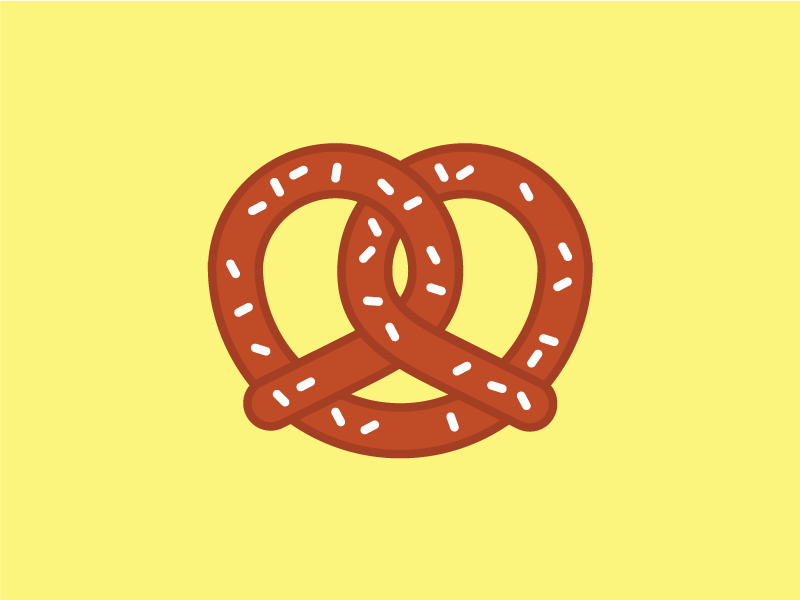 Boring Pretzel icon cheese salt food illustration pretzel