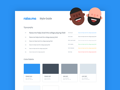 Raise.me Style Guide branding color education fresh guide identity kit style guide type ui