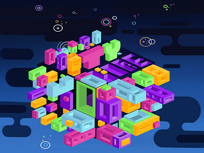 City Life bright city city life colorful happy isometric neon space