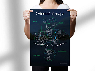 Jesenice City Orientation Map graphic design