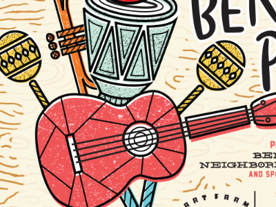 Benton Park Concert & Event Series bongo concert drums guitar illustration instruments poster trumpet