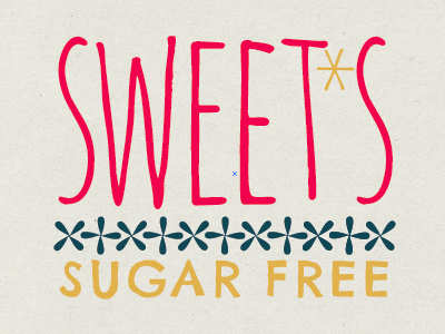 Sweet's Sugar Free Candy Shop Logo hand drawn logo sugar sweets typography