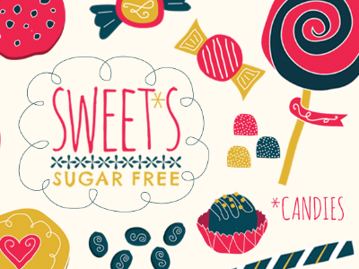 Sweet's Homepage– revised candies candy hand drawn illustrations sweets web design