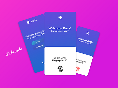 auth. app design flat minimal mobile ui ux vector