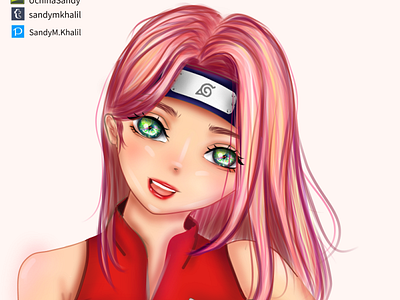 Sakura anime anime studio character character design characterdesign girl illustration art pink pink hair pinky pinterest sakura