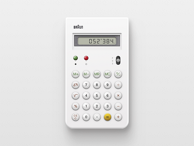 Braun White Calculator braun calculator clean daily dailyui minimal ui white