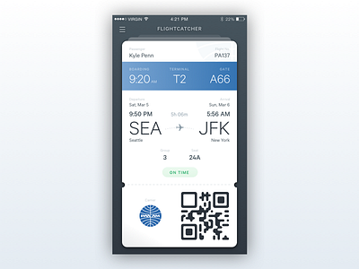 Boarding Pass air boarding daily dailyui flight mobile pass ticket travel ui wallet