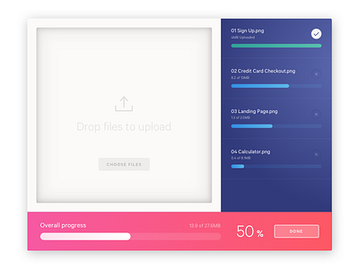 Upload Manager daily dailyui drop files manager modal module percentage progress ui upload uploader