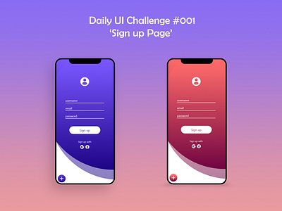 Daily UI #001 Sign Up app daily ui dailyui dailyuichallenge design mobile app mobile app design mobile ui ui uidesign uiux ux uxdesign