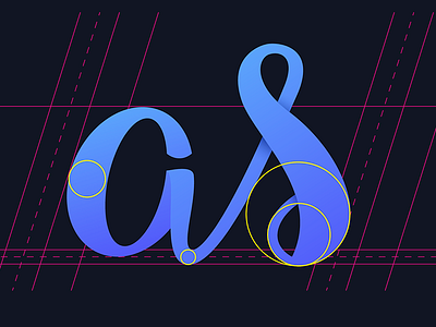 Lettering 'as' blue design lettering logo perobeli type