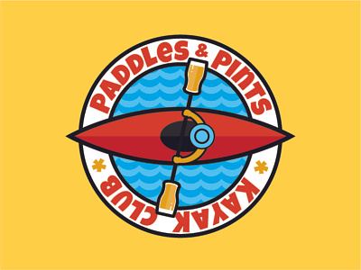 Paddles and Pints badge branding kayak logo