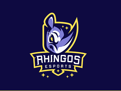 Rhingos eSport Rhino + Shield Mascot branding bretagne didier esport gaming illustration laureaux logo mascot morlaix vector