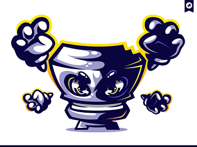 Pixel Warrior Mascot Illustration