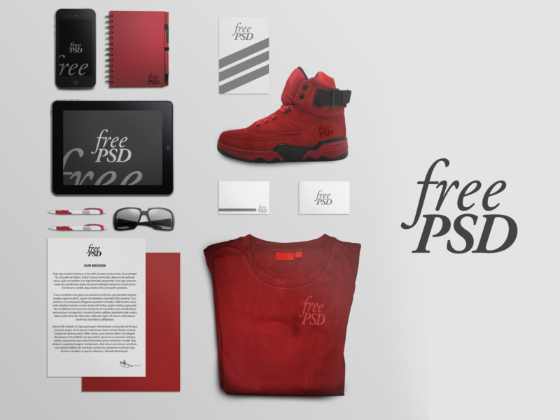 Branding Stationery Free PSD branding stationery free psd template mock up