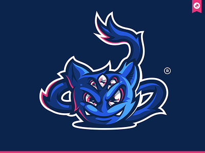 Cat Monster Mascot branding cat didier esport eyes gaming graphiste illustration laureaux logo mascot monster