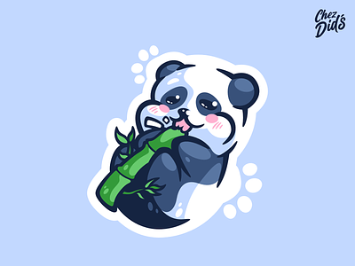 Cute Panda Sticker bretagne cute didier esport graphic design illustration kawaii laureaux logo mascot mascots panda stickers