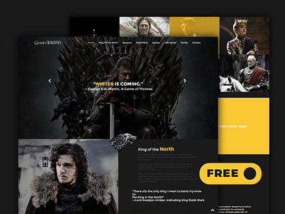 Game of Thrones - Redesign and Free Responsive HTML Template css didier free game html laureaux of redesign responsive template thrones