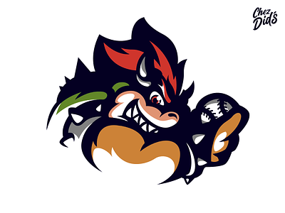 Bowser Mascot baseball bowser didier esport gaming graphiste illustration laureaux logo logos mario mascot nintendo sport