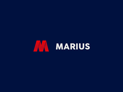 Marius Logo Preview blue color didier identity laureaux logo m marius red