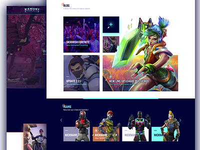 Landing page // Kabuki Esport didier esport gaming landing landing page laureaux ui webdesign