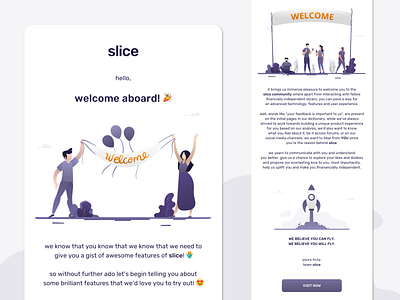 Welcome Email Designs for Slice email design email template flat illustration minimal slice sliceit ui vector welcome email