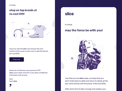 Email Designs for Slice branding email design email template flat illustration illustrator minimal slice sliceit vector