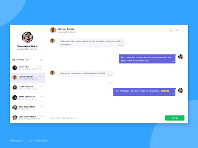 Messanger Application for Chat - Web application chat chatting application message app message tool messanger messanging app minimal ui uiux ux uxui