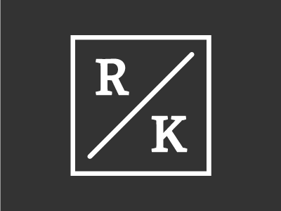Russ Kondratyuk Logo fancy k logo r square