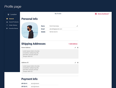 Profile page ecommerce minimal profile shopping ui ui design ux design web design web ui