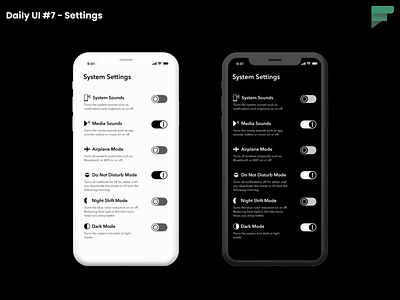 Daily UI #7 - Settings daily daily 100 challenge daily ui dailyui dailyui 007 dailyuichallenge dark mode design figma light mode mobile app mobile ui settings system settings ui ui design ui ux uiux