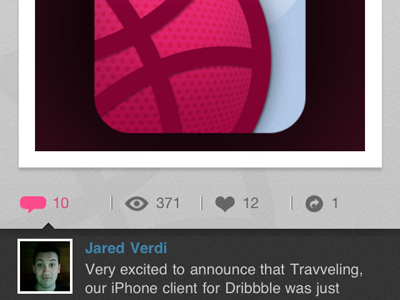 Travveling - In App Comments dribbble ios iphone travveling