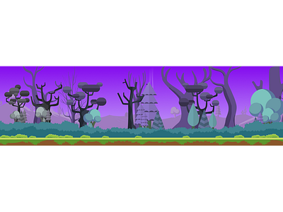 Forest Background - Night 2d background background design dark endless runner forest game game design purple vector vectorart