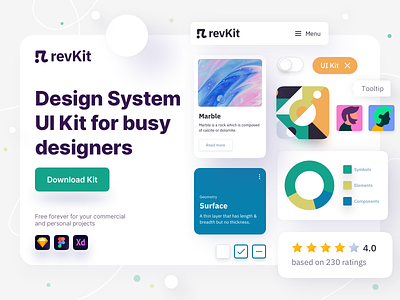 RevKit - Design System UI Kit • Freebie